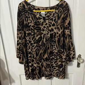 Chic Animal Print Women's Top